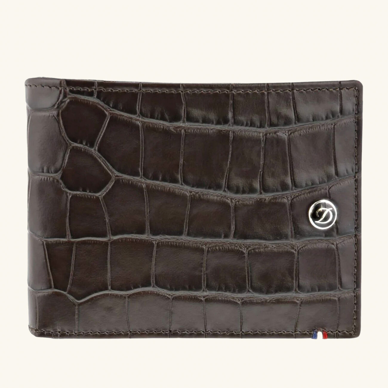 Croco Dandy Leather Wallet Brown st dupont croco dandy leather wallet brown