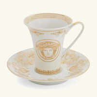 فيرساتشي طقم ميدوزا جالا مؤلف من 6 فناجين العربية مع صحونها باللون الذهبي