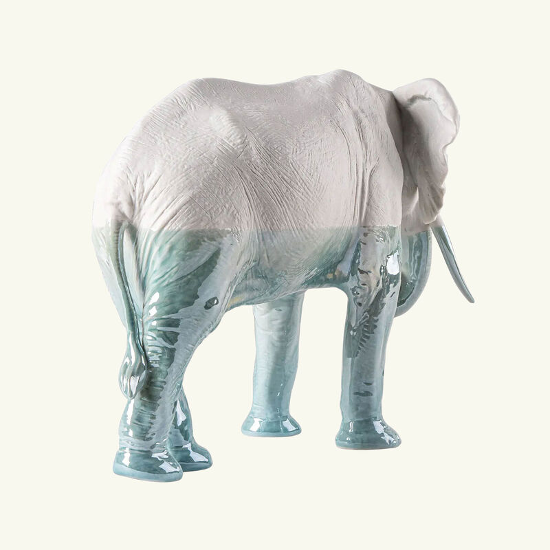 lladro elephant underwater sculpture medium white