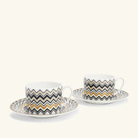 missoni home zig zag gold  tea cup   saucer pattern