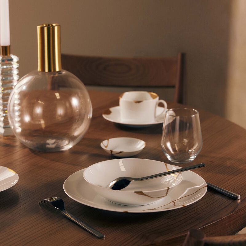bernardaud kintsugi soup plate round white 19cm