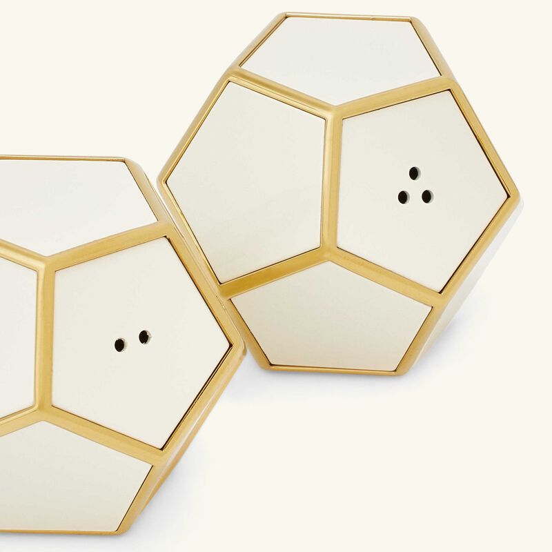 لوبجيه طقم بنتاجون مؤلف من مرشتين للتوابل أبيض