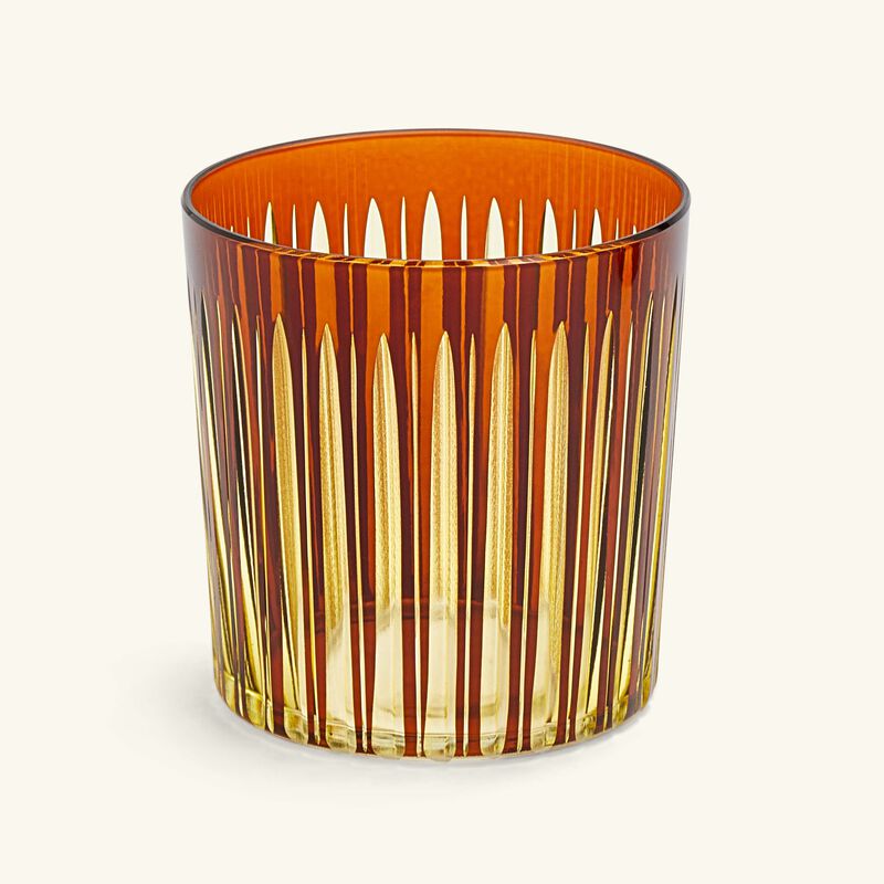 Prism Double Old Fashioned Glasses Amber Set of 4 l objet prism double old fashioned glasses amber set of 4