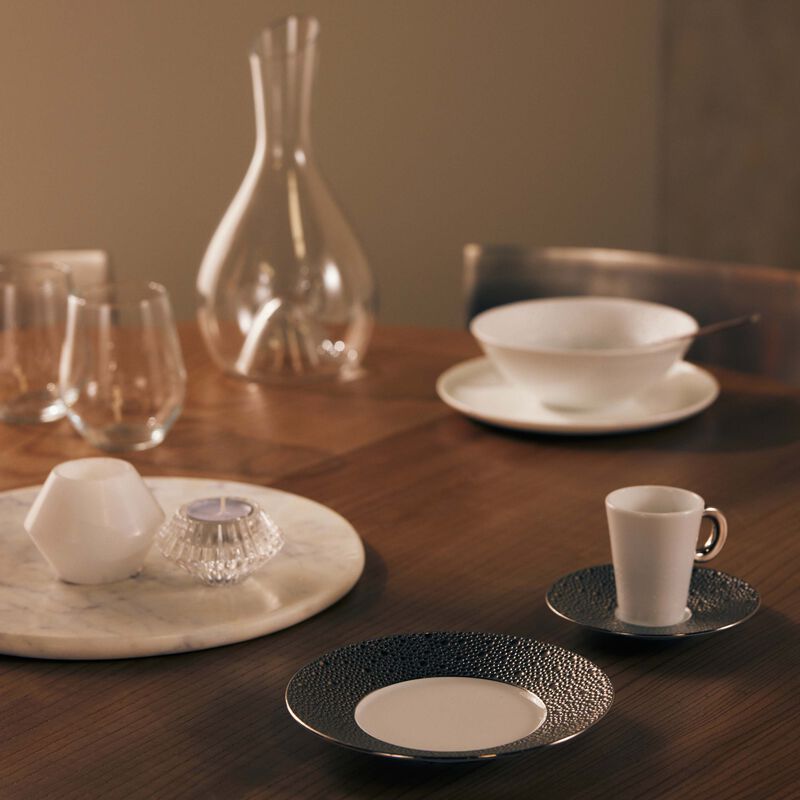 bernardaud ecume bread   butter plate round silver 16cm