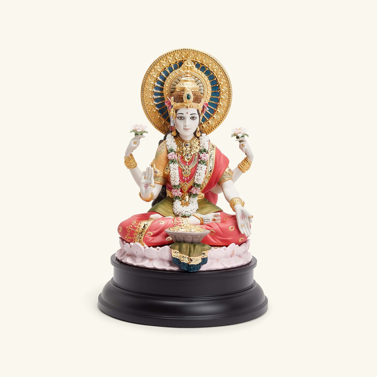 lladro goddess lakshmi sculpture large red