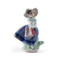 Pretty Pickings Girl With Carnations Figurine, small