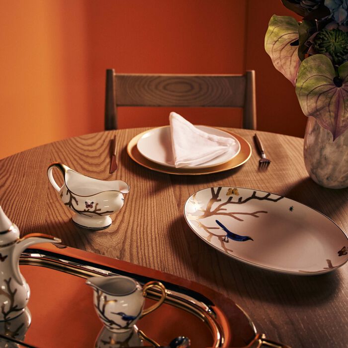Aux Oiseaux Gravy Boat Gold bernardaud aux oiseaux gravy boat gold