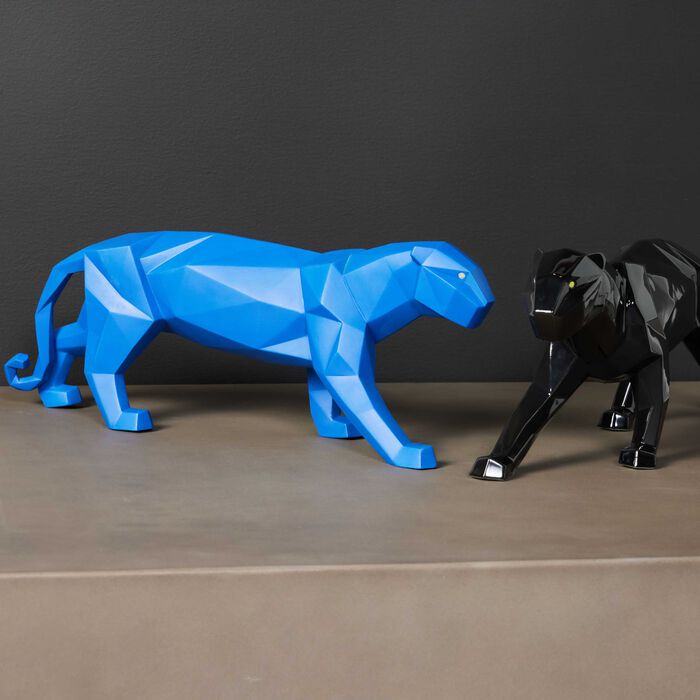 Panther Sculpture Small Blue lladro panther sculpture small blue