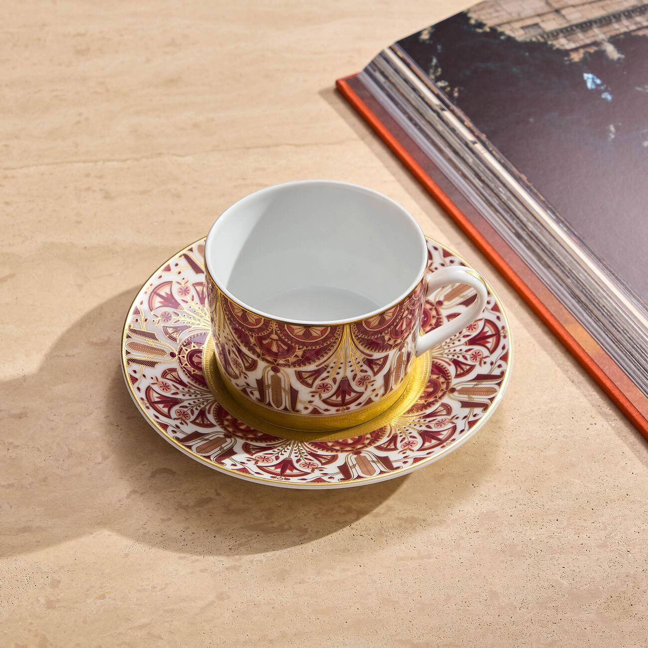 Reves Du Nil Pourpre Tea Cup & Saucer Red haviland reves du nil pourpre tea cup saucer red