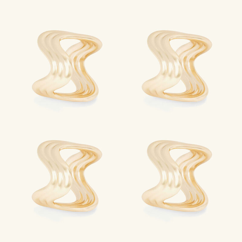 l objet ripple napkin rings gold set of 4