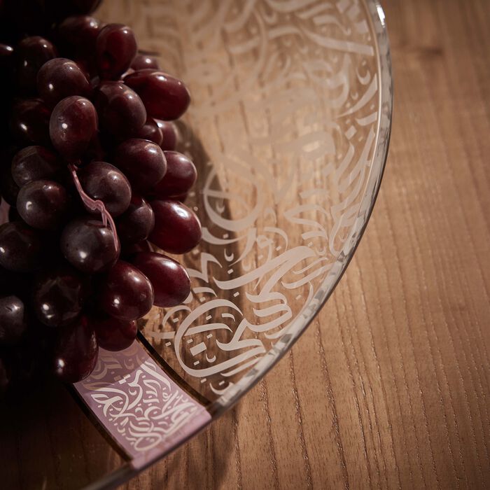 dimlaj nagham serving plate round clear 40cm