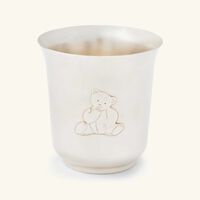 christofle charlie bear baby cup with handles silver plated
