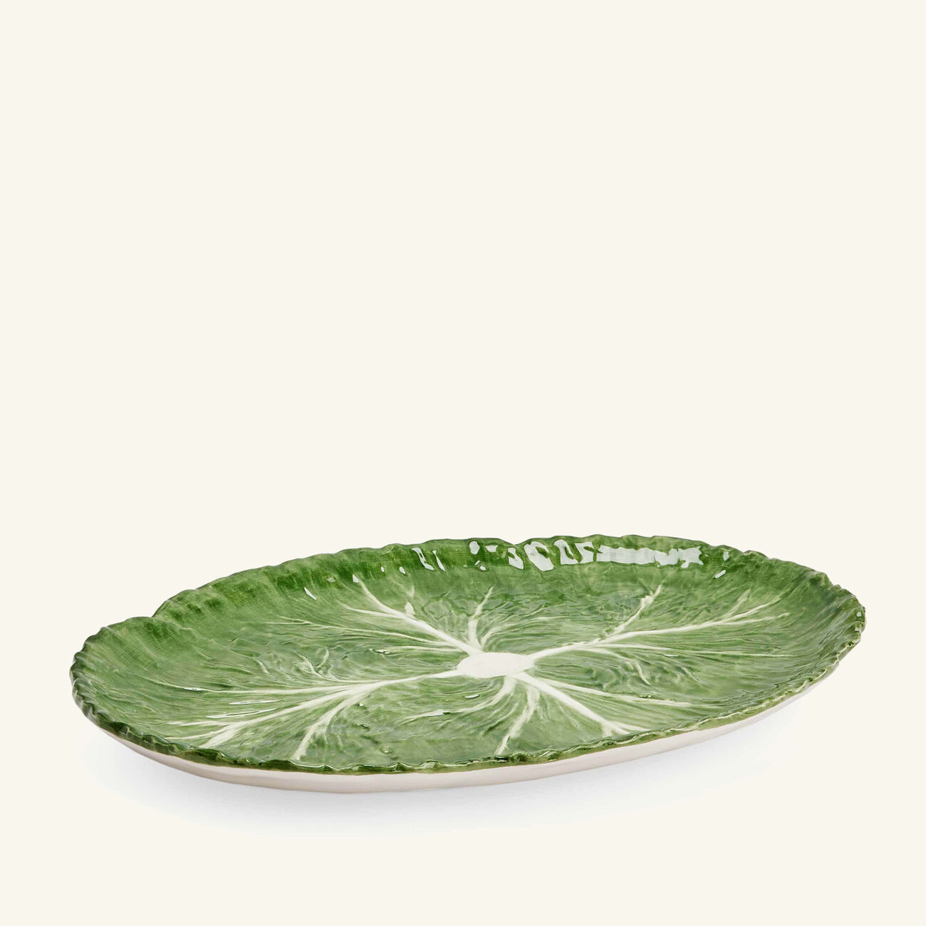 les ottomans radicchio serving platter oval green 40cm