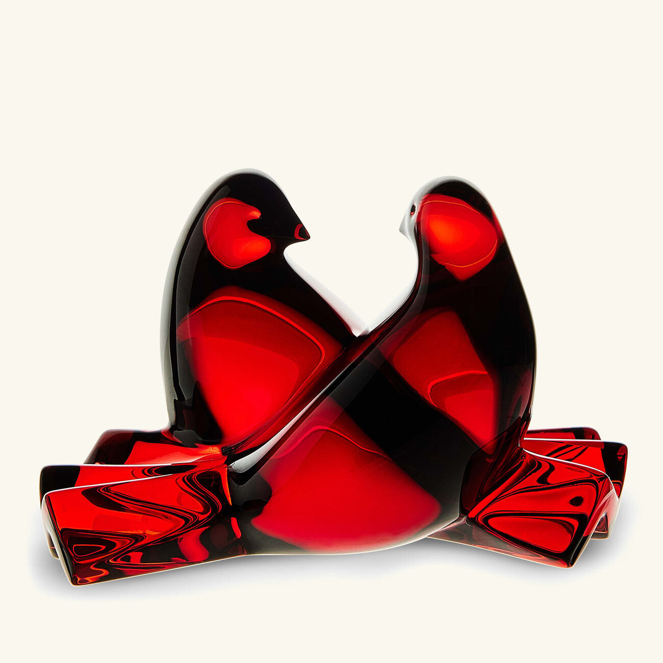 baccarat loving doves figurine mini red