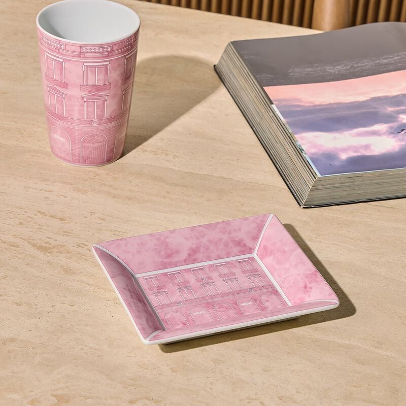 versace palazzo decorative tray squre pink