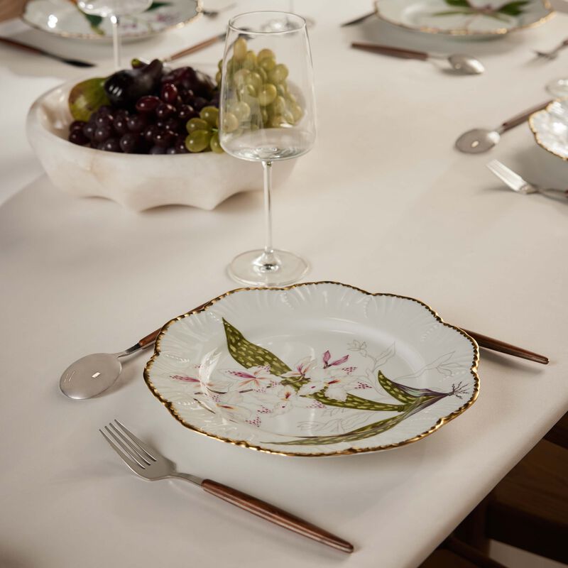 pinto paris histoires d orchidees dinner plate round gold 26cm