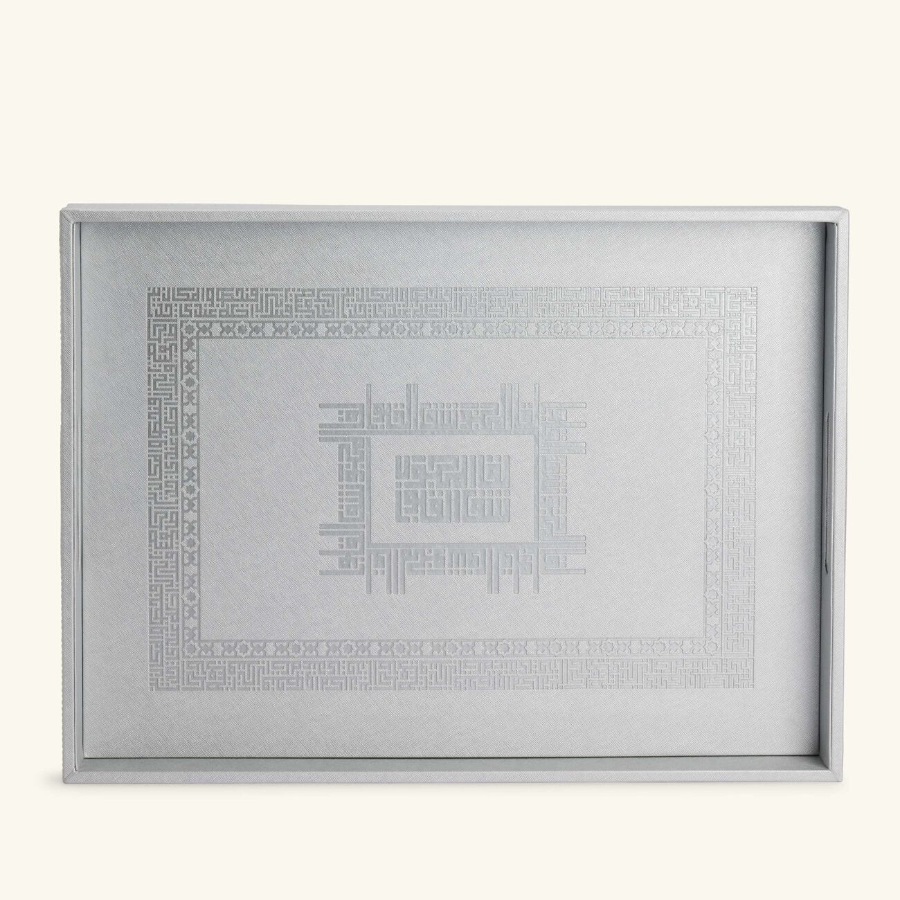 دملاج صينية الضيافة شفا مستطيلة باللون الفضي 49   36 سم