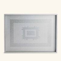 دملاج صينية الضيافة شفا مستطيلة باللون الفضي 49   36 سم