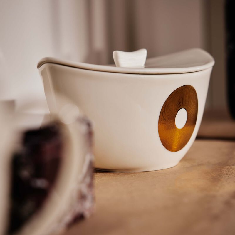 Qamar Serving Pot with Lid White 23cm dimlaj qamar serving pot with lid white 23cm