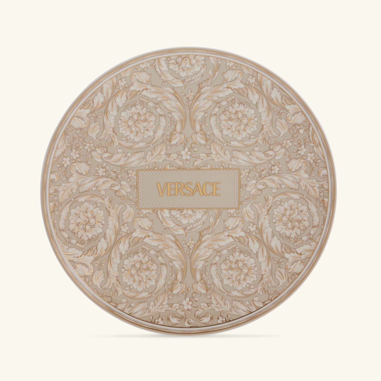 versace barocco beige service plate round 33 cm