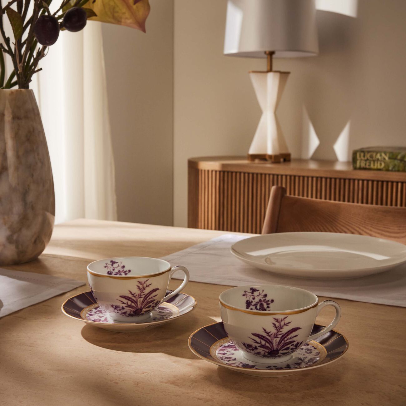 bernardaud tea cup   saucer pink set of 2