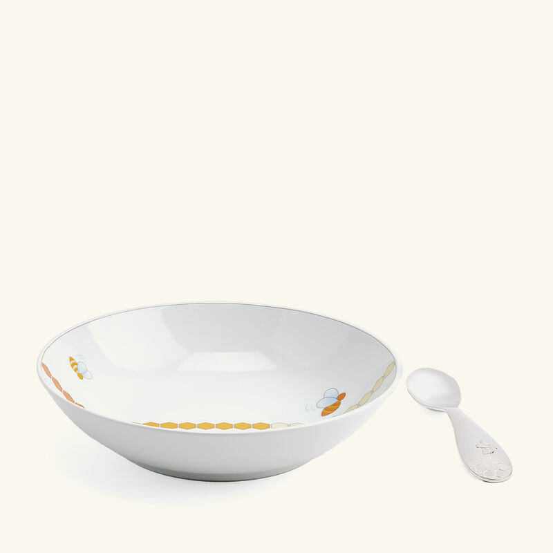 christofle beebee cereal bowl   baby spoon silver plated