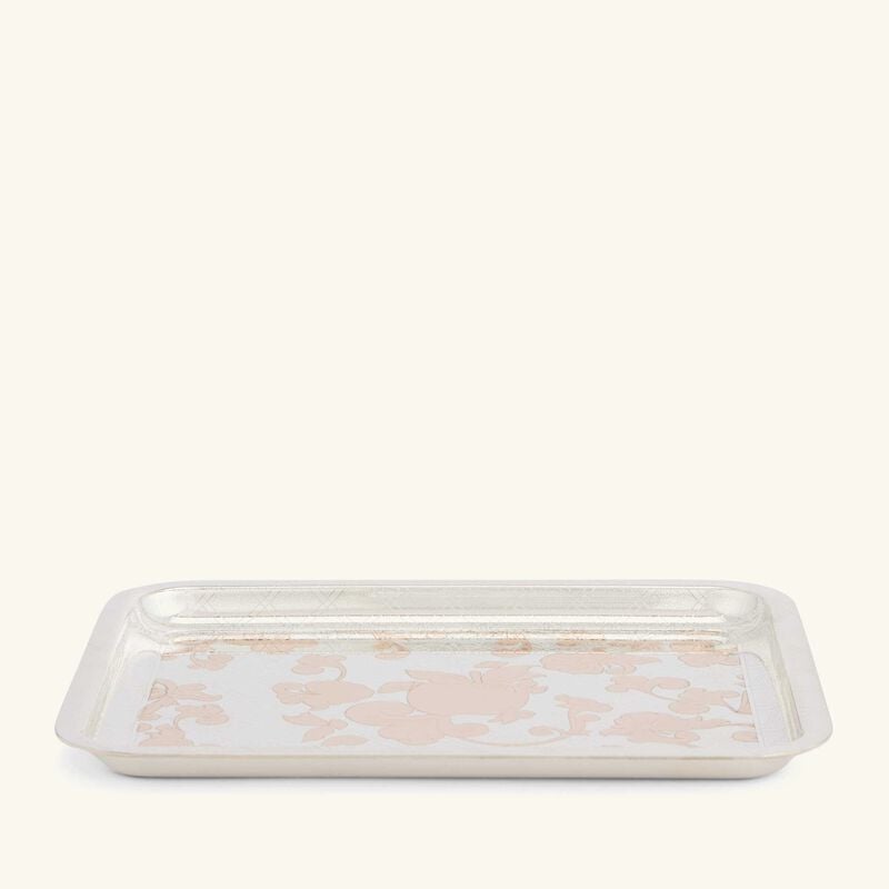 Jardin D'Eden Serving Tray Rectangular Small Silver Plated with Gold christofle jardin d eden serving tray rectangular small silver plated with gold