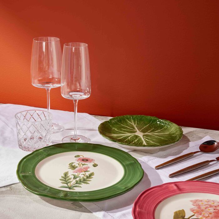 les ottomans sultan garden dinner plate round green