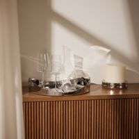 oh de christofle serving tray round large stainless steel