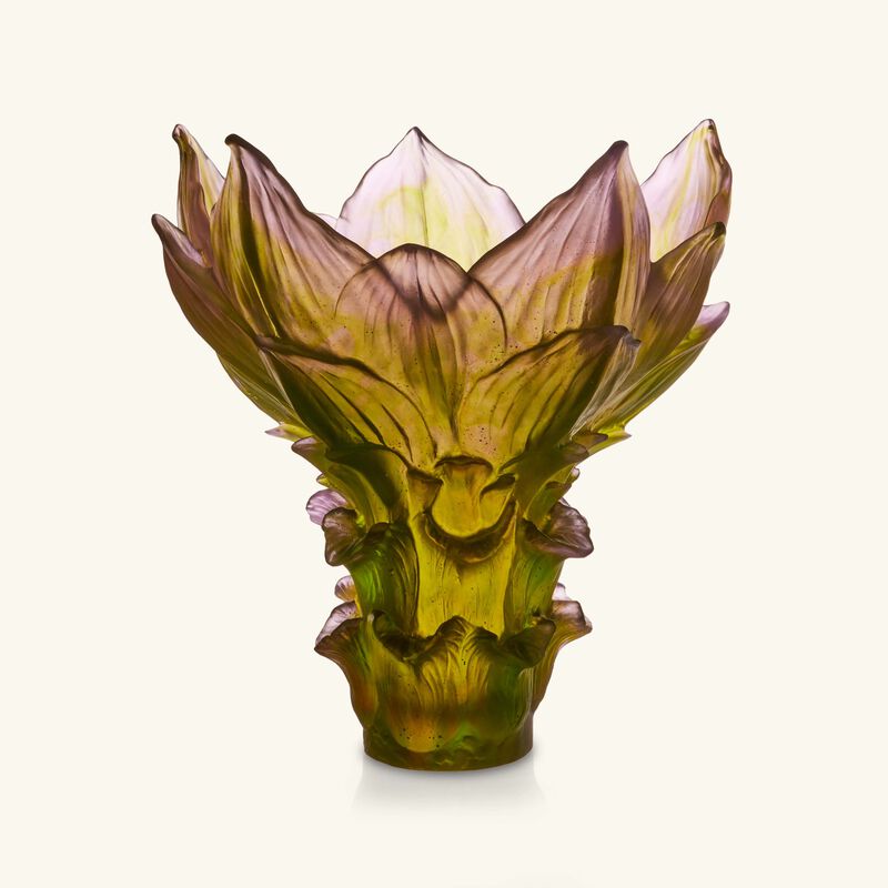 daum jardin de lotus vase large