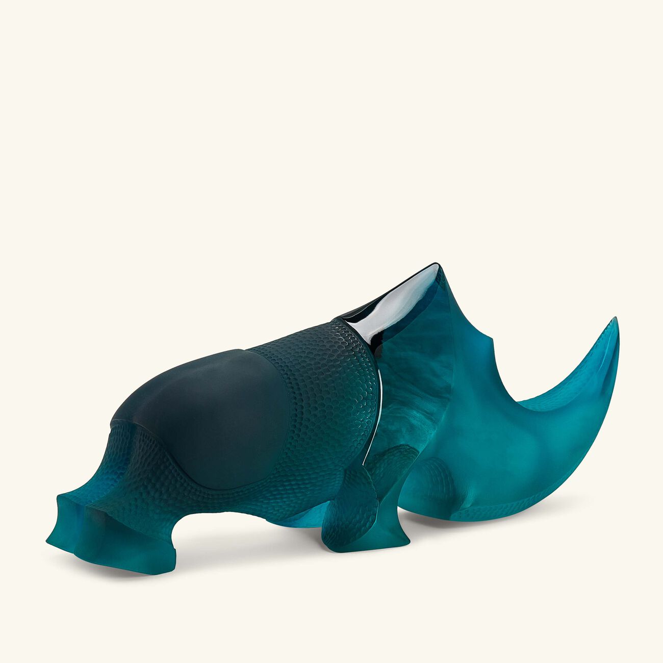 daum ongava rhinoceros figurine medium blue