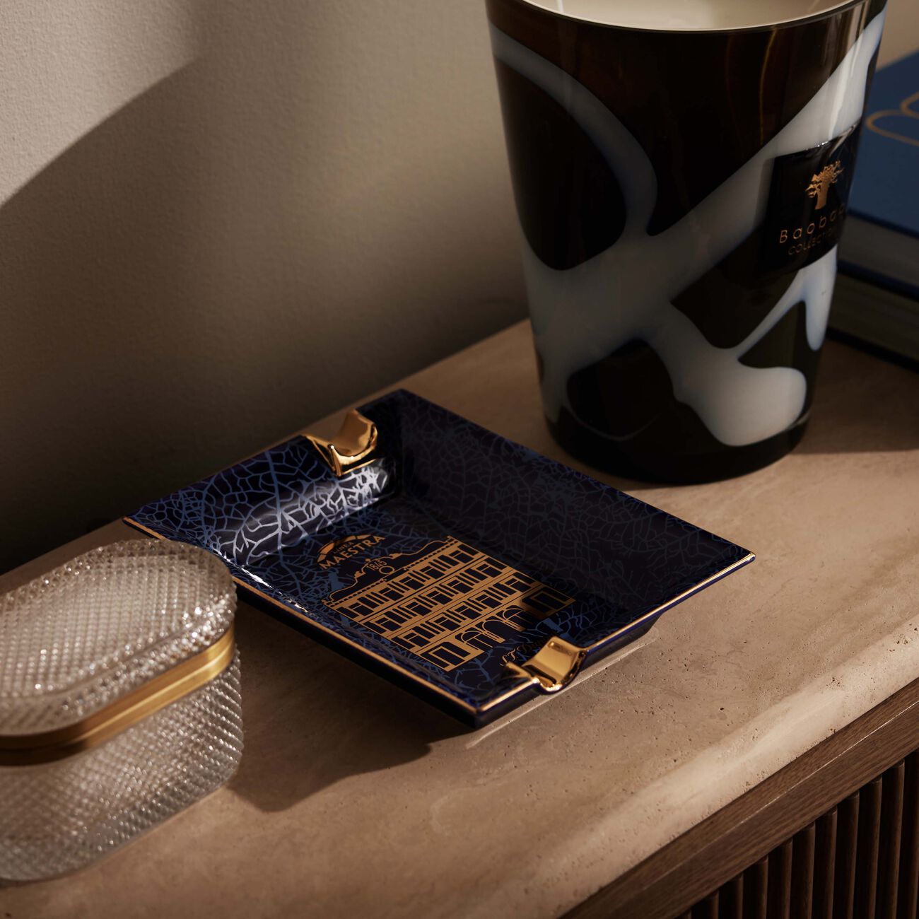 st dupont partagas linea maestra ashtray rectangular blue mini