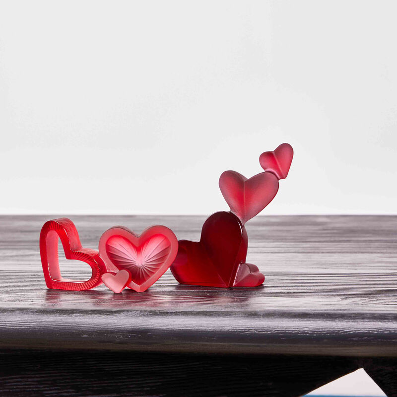daum valentine heart figurine mini red