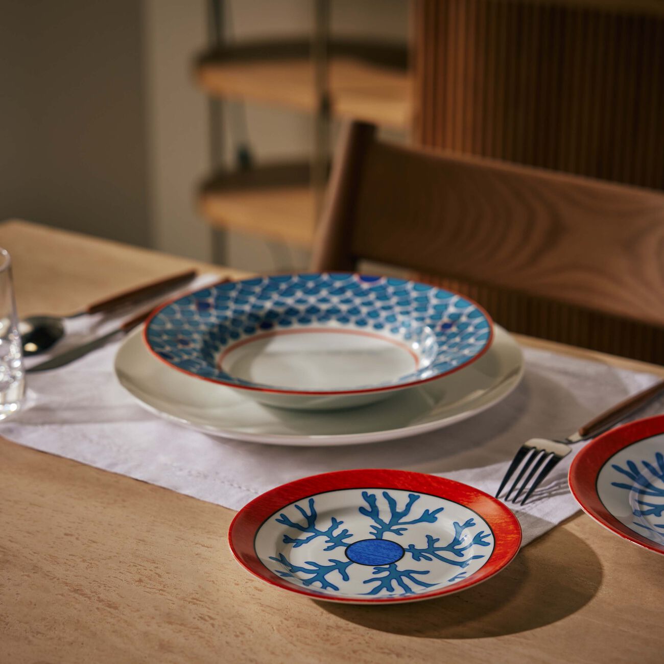 pinto paris lagon bread plate round blue 15cm