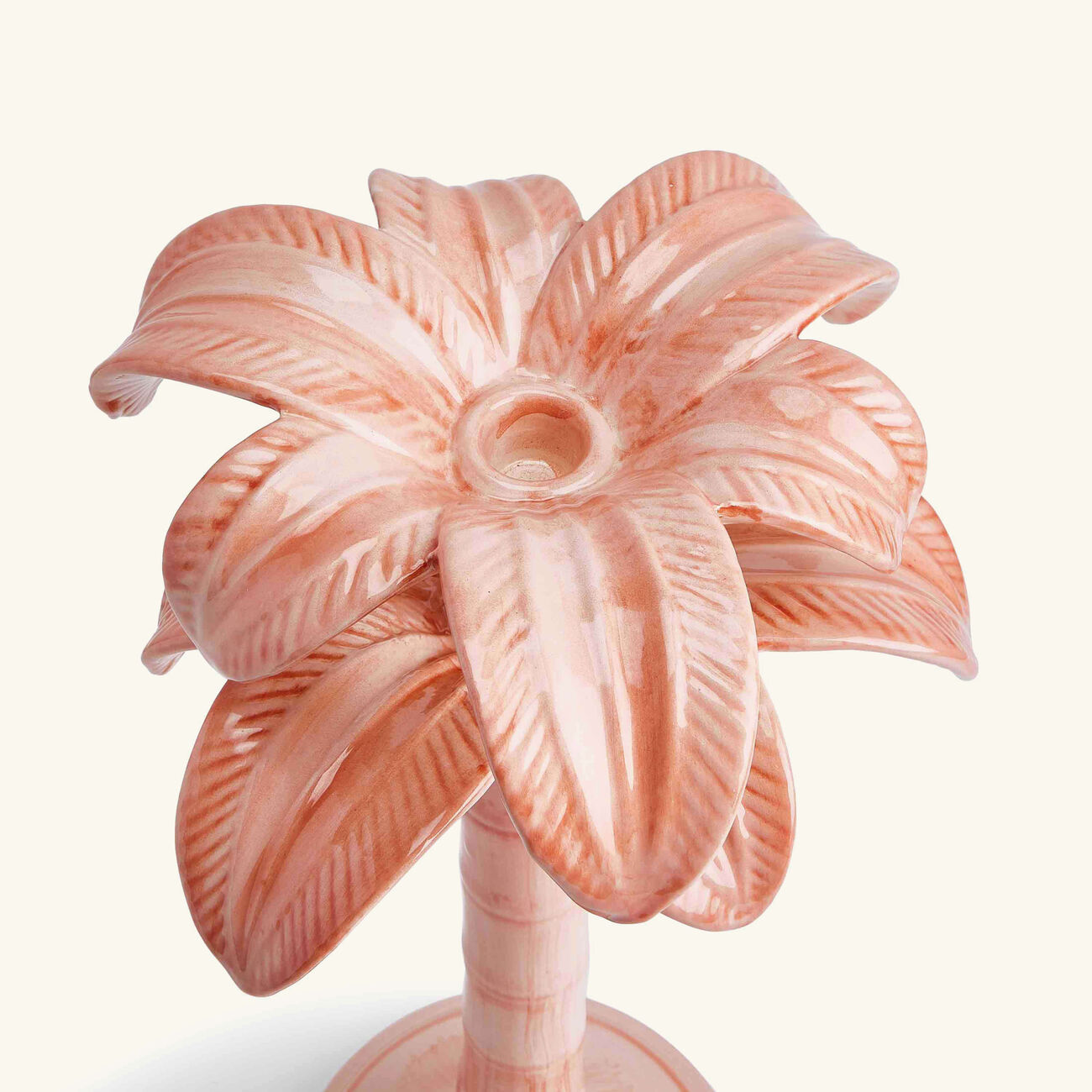 les ottomans palm trees candle holder large pink