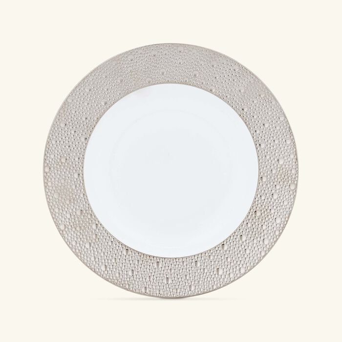 bernardaud ecume soup plate round silver 23cm