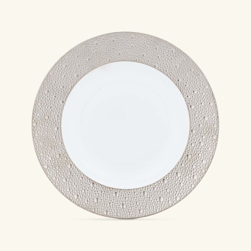 برناردو طبق الحساء إكيوم دائري باللون الفضي 23 سم
