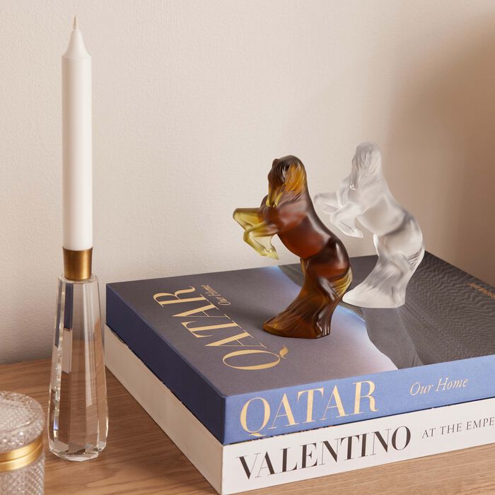 lalique terramineral horse sculpture small amber
