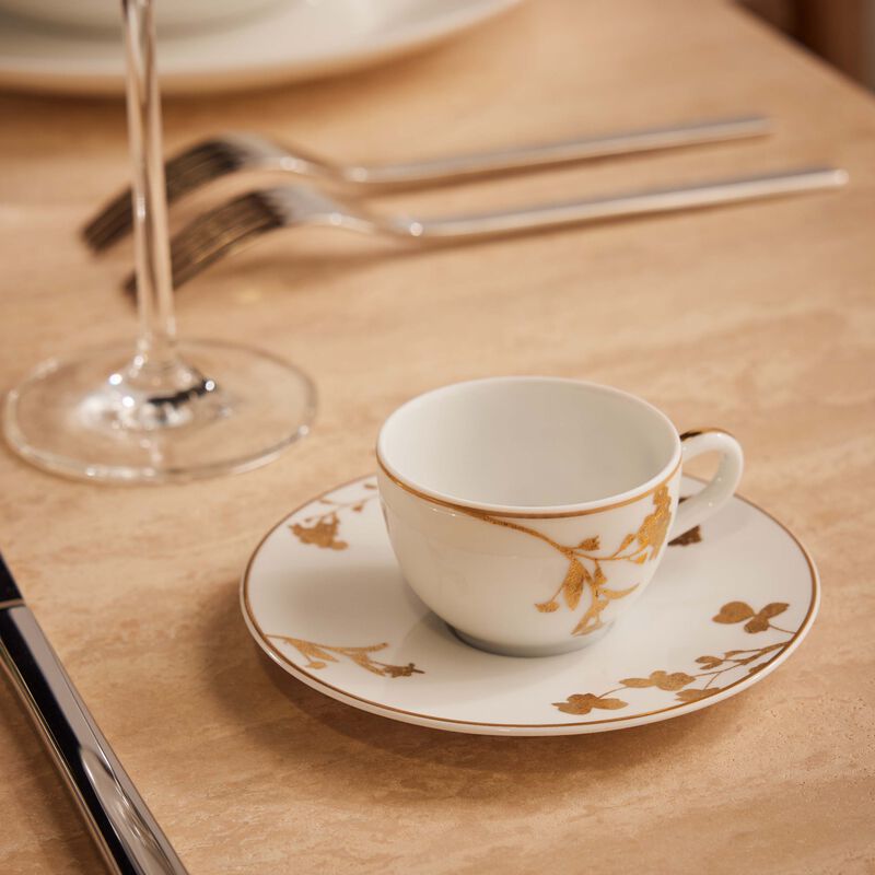bernardaud v g tal or coffee cup   saucer gold set of 2