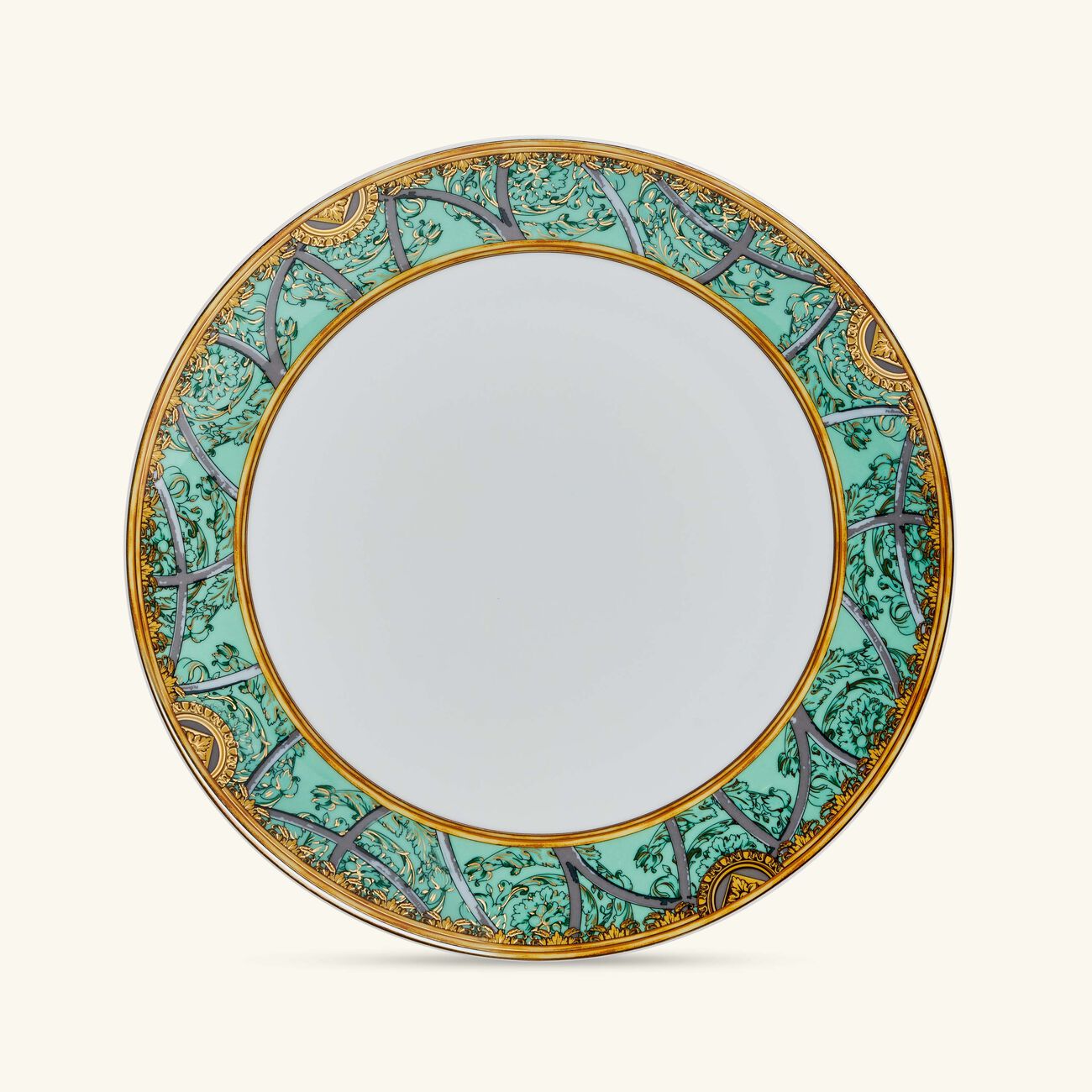 versace scala del palazzo plate round green 28cm
