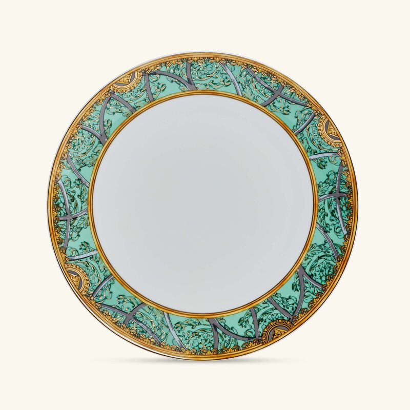 versace scala del palazzo plate round green 28cm