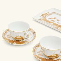 Oriente Italiano Tea Set with Tray Gold 5 pieces ginori 1735 oriente italiano tea set with tray gold 5 pieces