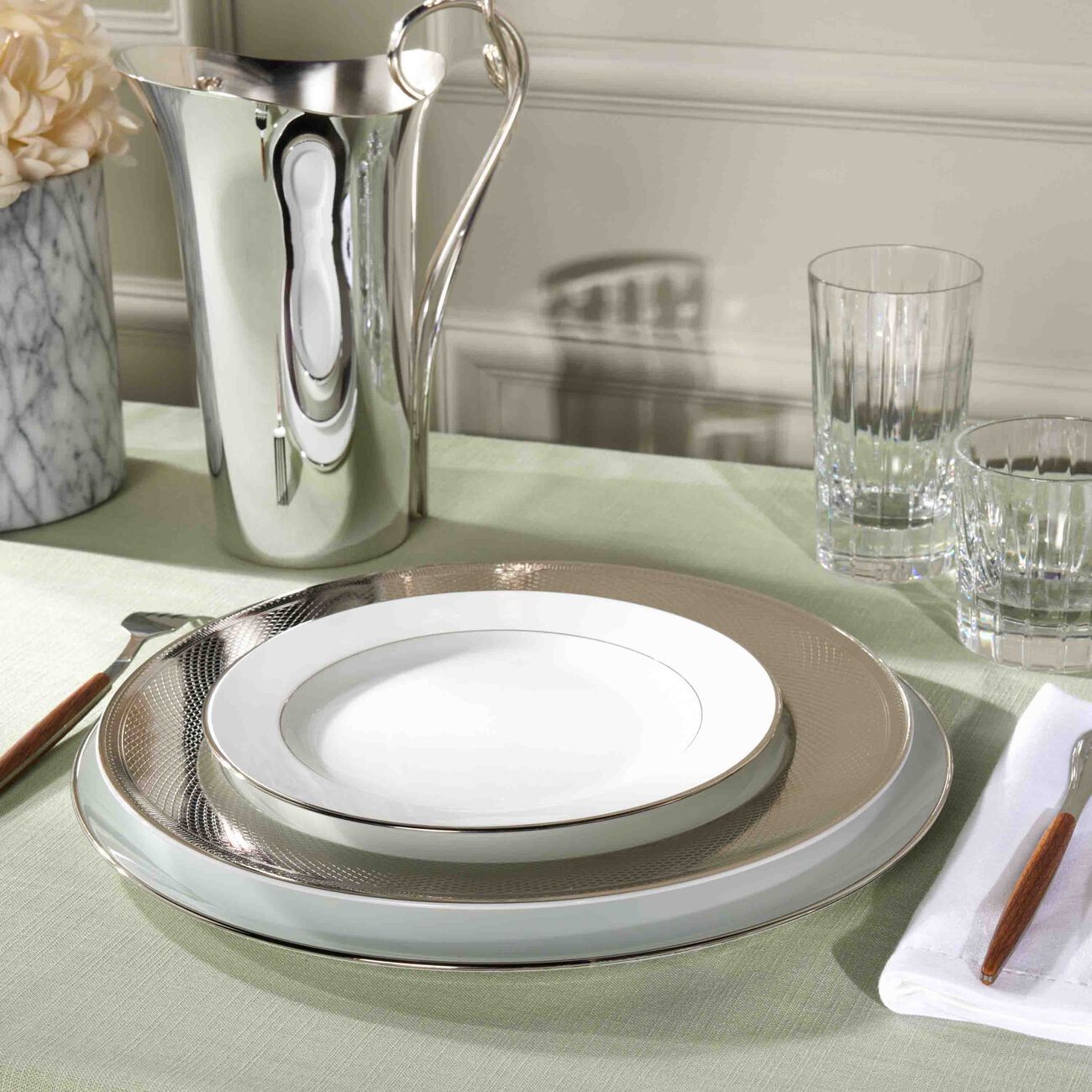 Guilloché Charger Plate Round Silver 29cm christofle guilloch charger plate round silver 29cm