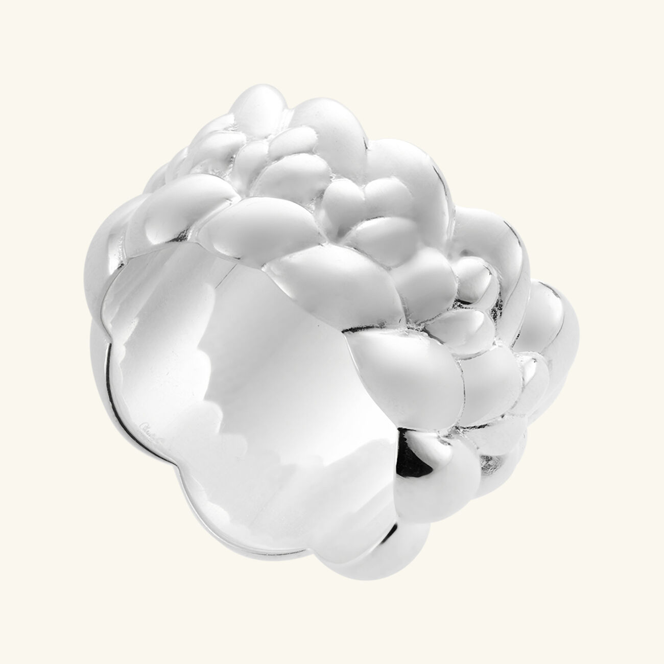 christofle babylone large bangle ring sterling silver size 53