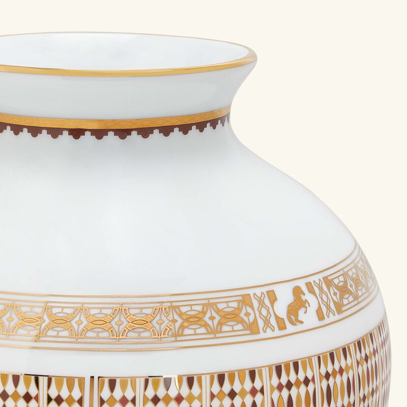 هافيلاند مزهرية كافالييه رويال دائرية متوسطة باللون الذهبي