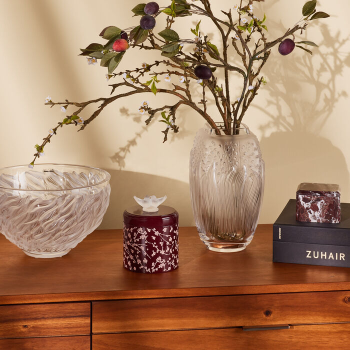 Fleurs De Cerisier Box Large Burgundy lalique fleurs de cerisier box large burgundy