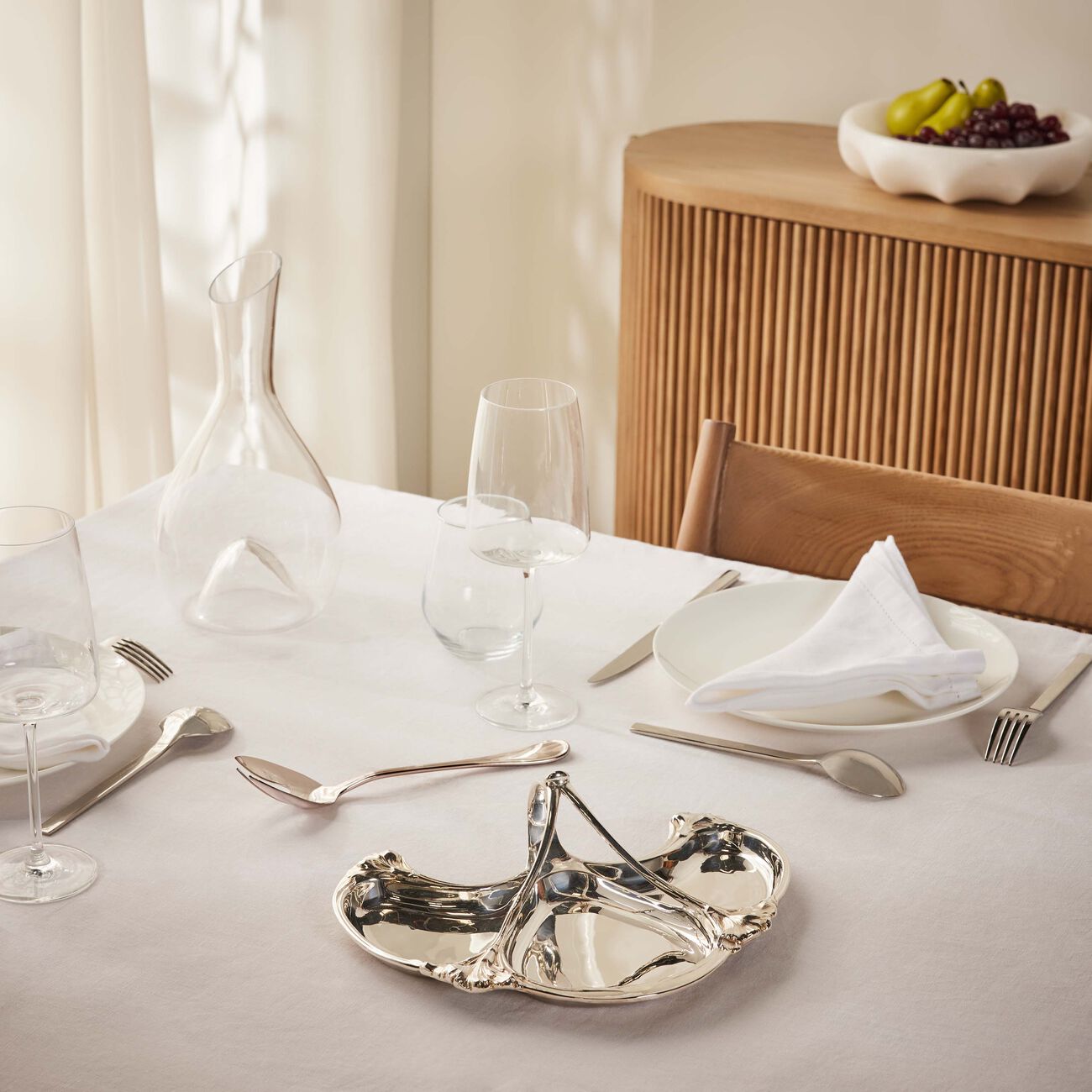 christofle gallia carnation server silver plated