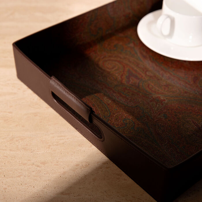 etro arnica serving tray square brown 41x32cm