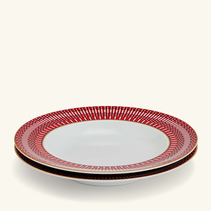 baccarat arcadia soup plate red 23cm set of 2