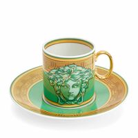Green Coin Espresso Cup & Saucer, small
